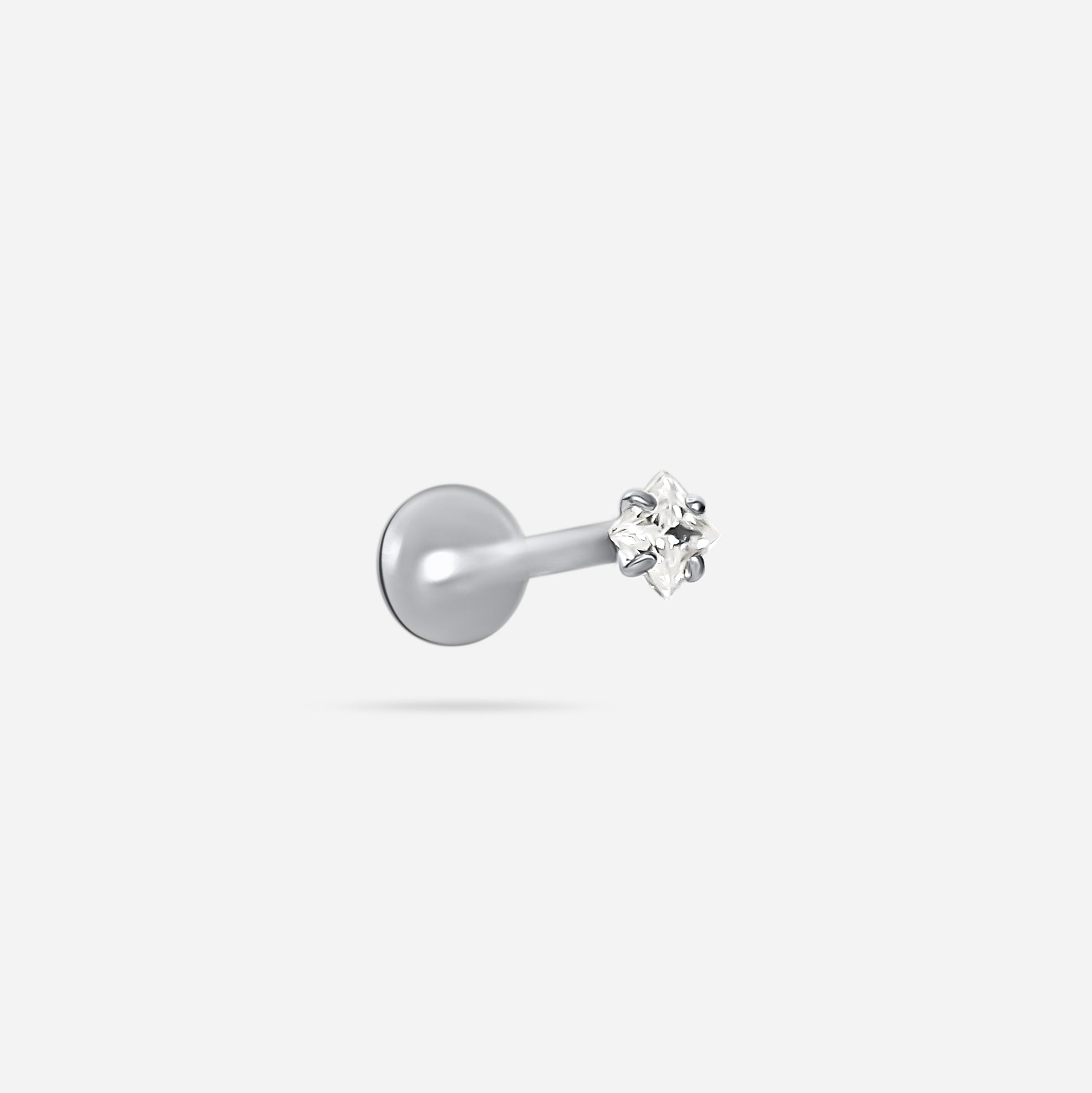 Tiny Everyday Square Moissanite Stud