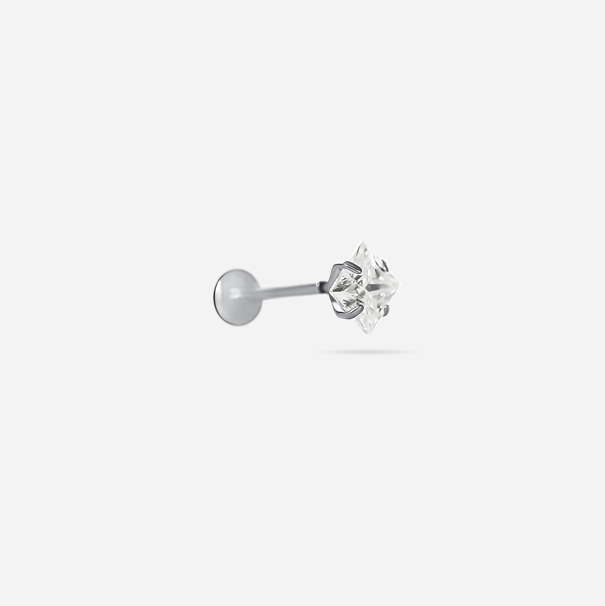 Midi Everyday Square Moissanite Stud