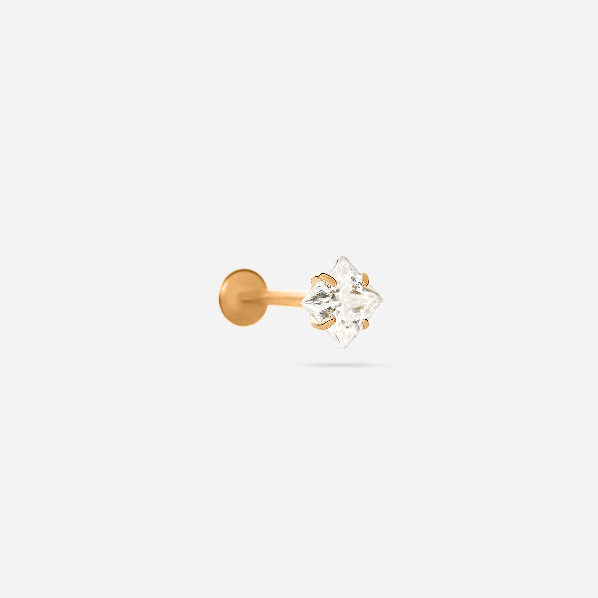 Midi Everyday Square Moissanite Stud