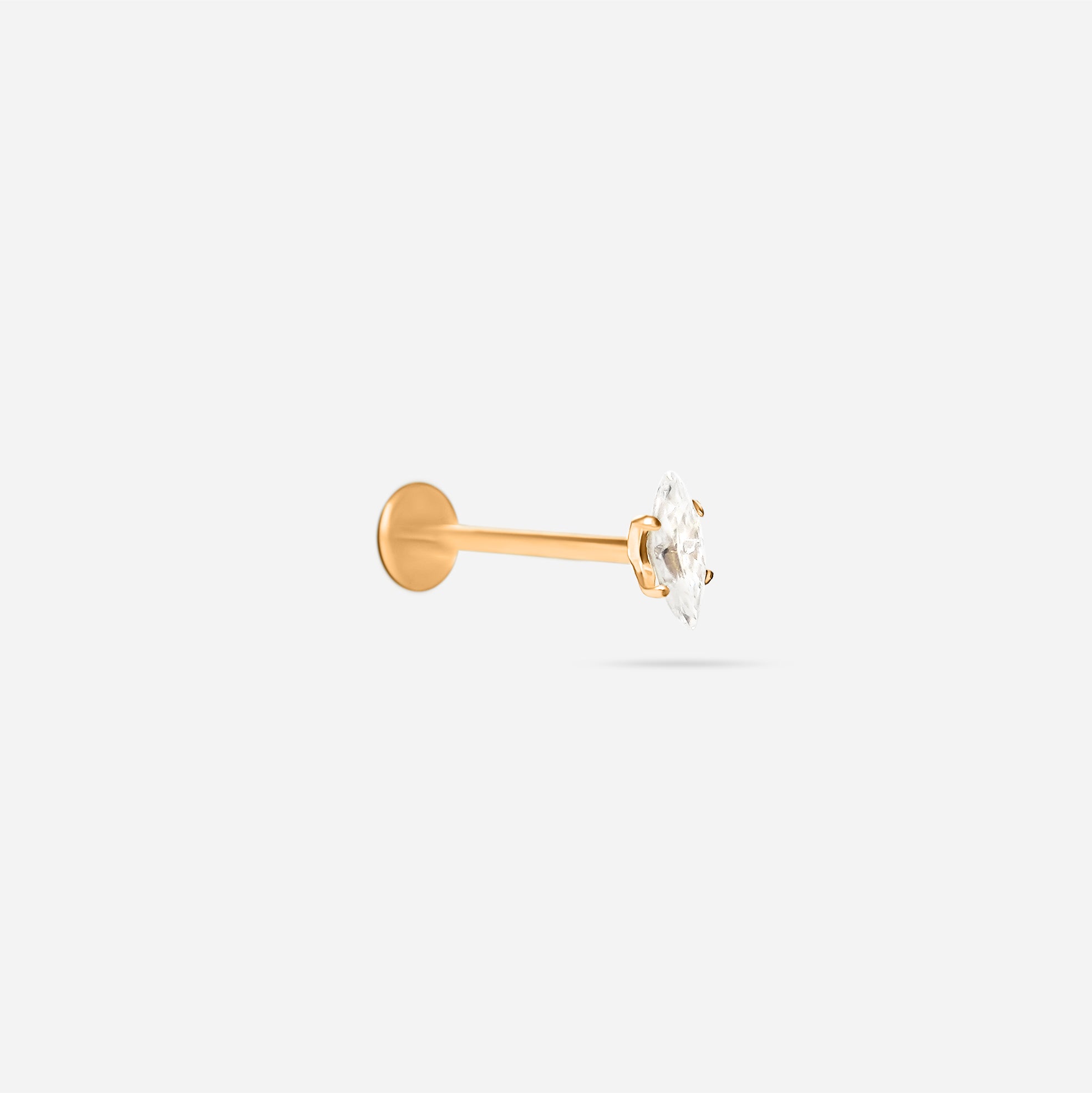 Tiny Marquis Moissanite Stud