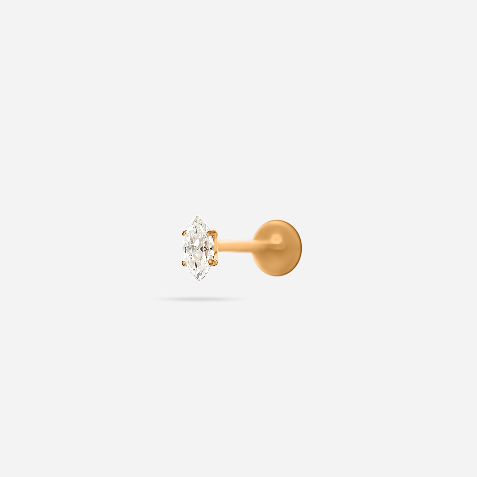 Tiny Marquis Moissanite Stud