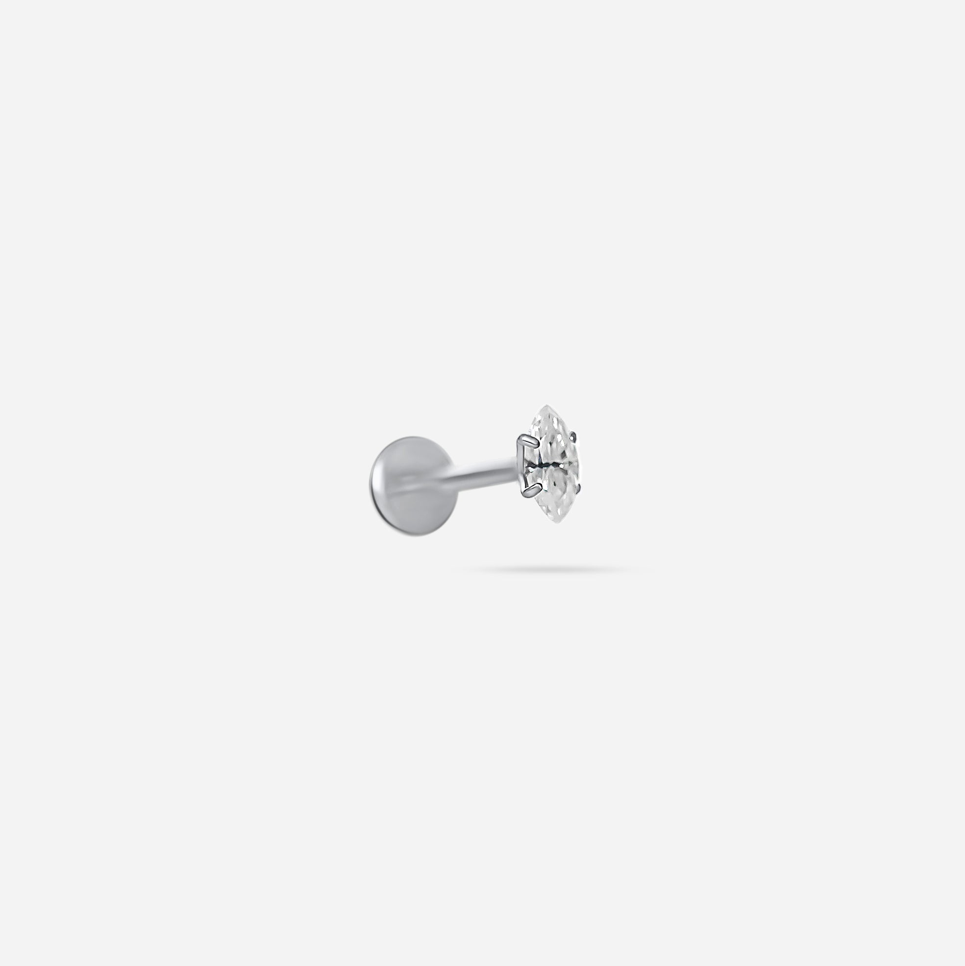Tiny Marquis Moissanite Stud