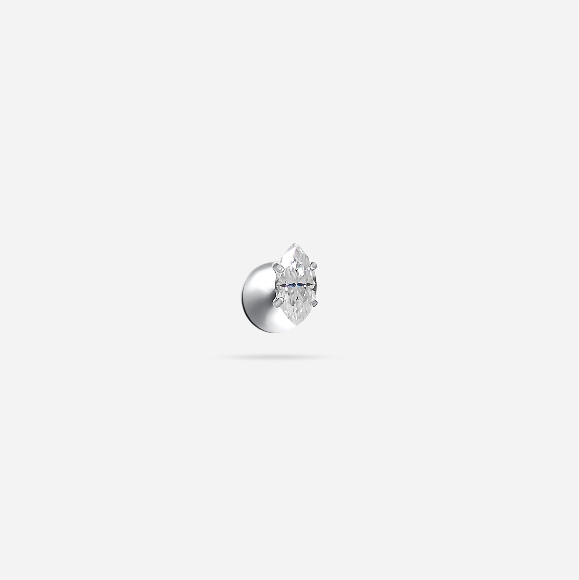 Tiny Marquis Moissanite Stud